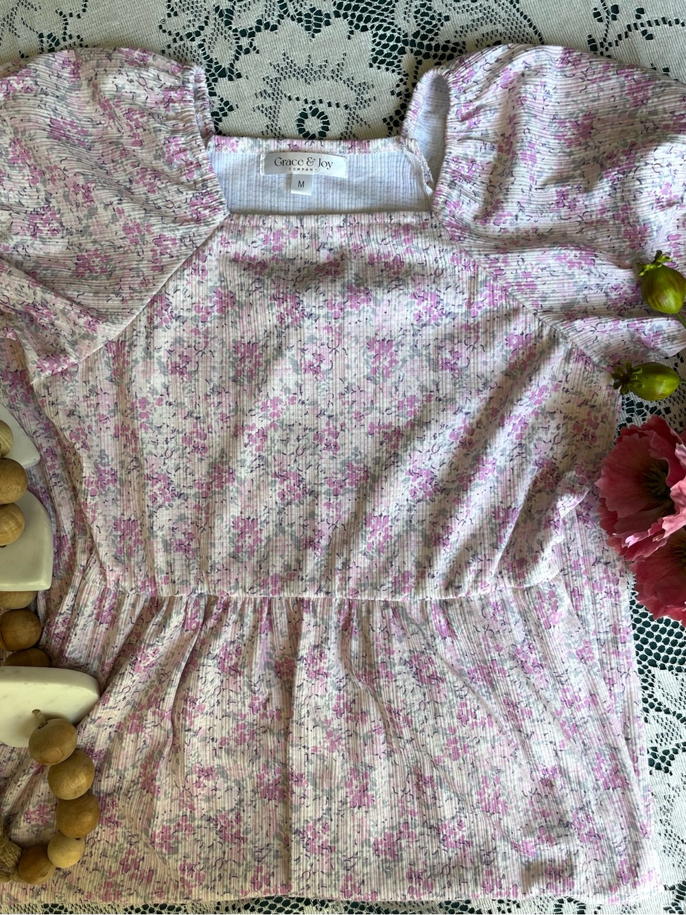 Floral 'STELLA' SQUARE NECK MIDI DRESS Grace and Joy - Picture 9 of 9